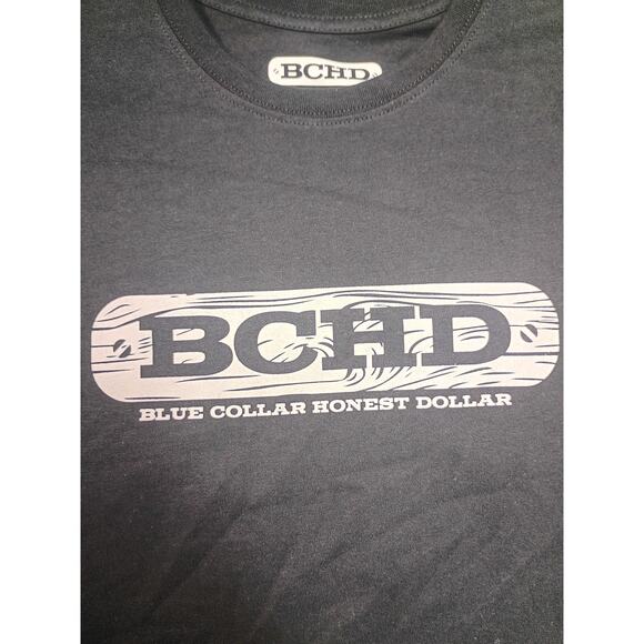 Stylish BCHD Black T-Shirt - Blue Collar Honest Dollar Tee Size M - Picture 2 of 7